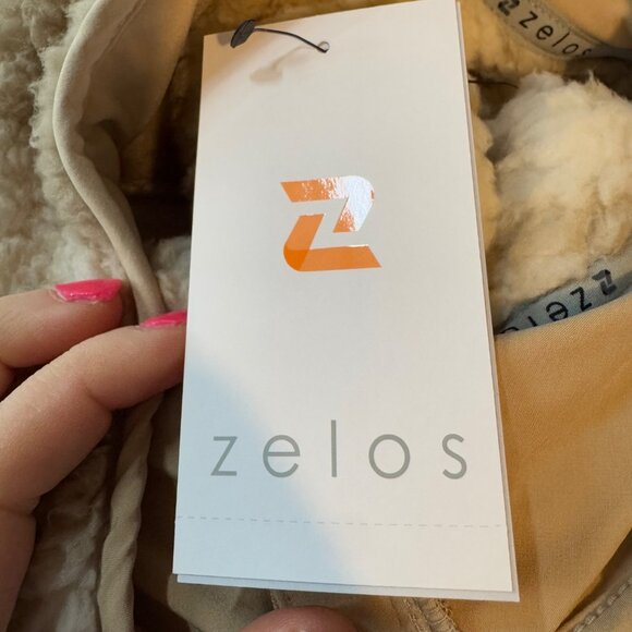 Zelos Super Soft Fleece Jacket Womens Cream Tan Herringbone Full Zip Size XL NWD - Picture 5 of 13
